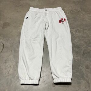 Gap x Disney Minnie Mouse Logo Joggers White Fleece Sweatpants L 814022-06